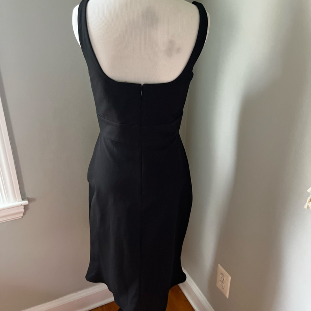 Jill Stuart Black Midi Dress with Plunging V-Neck - Picture 6 of 8